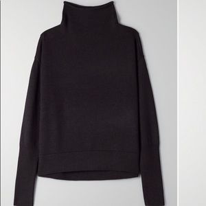 Aritzia Cyprie merino wool mock-neck - black - L